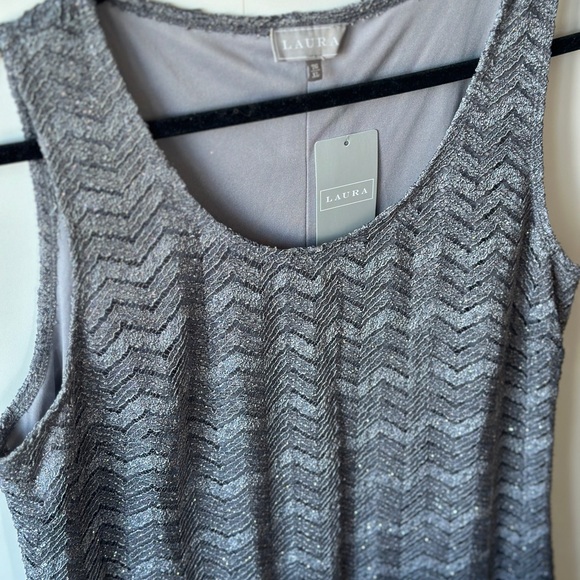 Silver Sleeveless Knee-Length Sheath Dress - Picture 2 of 2